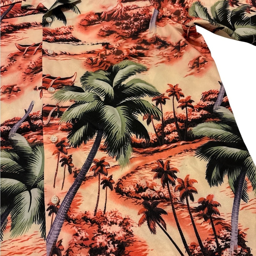 Tropical Hawaiian Print Men's Button Up Shirt SET OF 2! - Picture 4 of 12